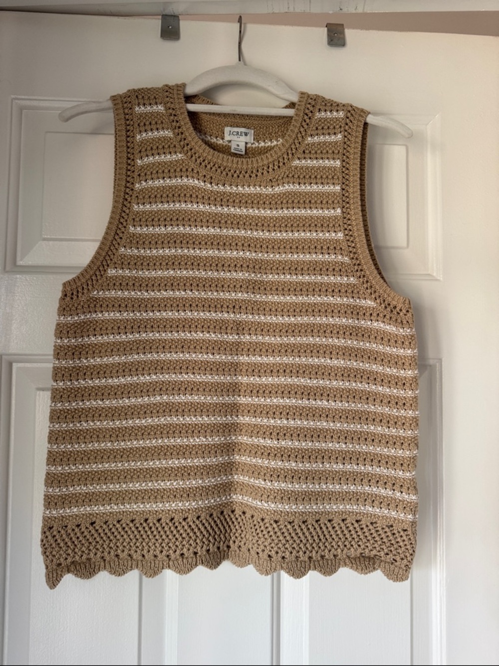 J. Crew Factory Striped Crochet Sweater-Tank (S)